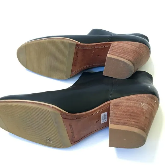 Rachel Comey Stacked Ankle Booties Boots Womens 9 Black Leather Wood Block Heel