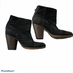 rag &amp; bone Black and Brown Newbury Suede Boots