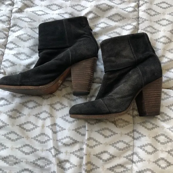 rag &amp; bone Black and Brown Newbury Suede Boots