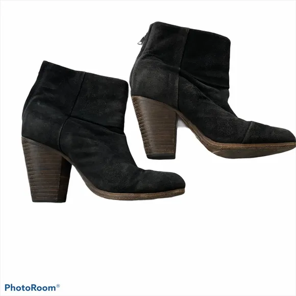 rag &amp; bone Black and Brown Newbury Suede Boots