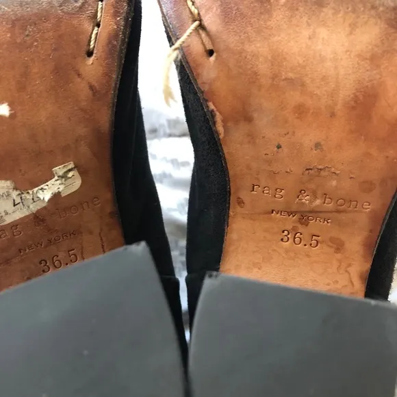 rag &amp; bone Black and Brown Newbury Suede Boots