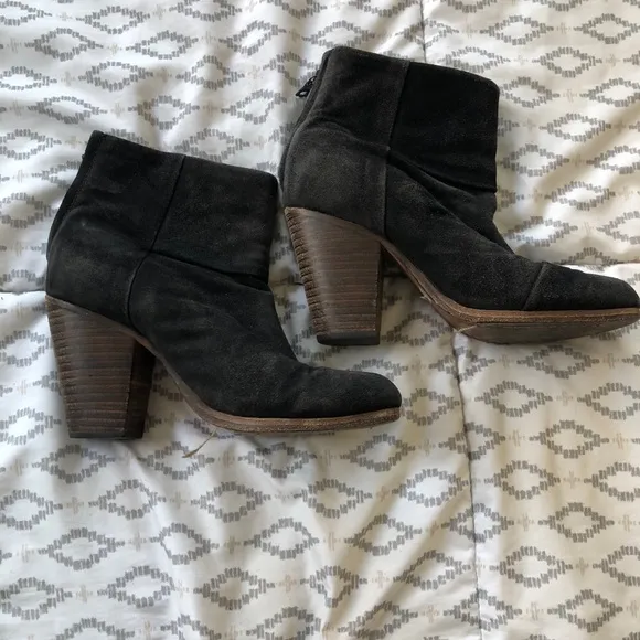rag &amp; bone Black and Brown Newbury Suede Boots