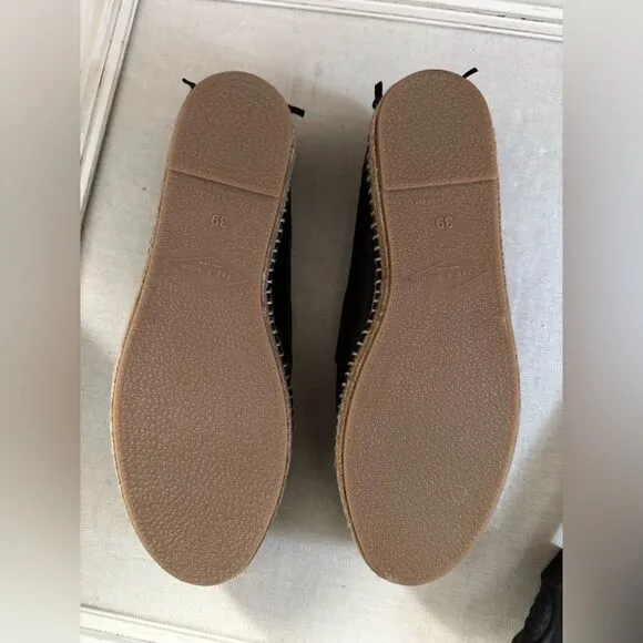 Rag &amp; Bone Black leather Del Rey espadrille NIB 39
