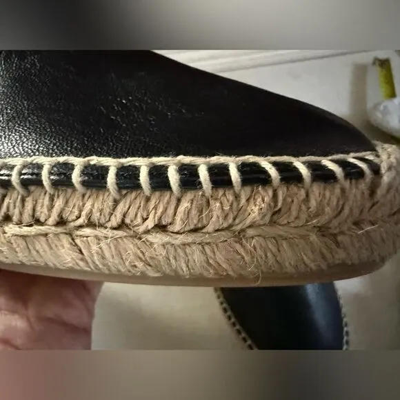 Rag &amp; Bone Black leather Del Rey espadrille NIB 39