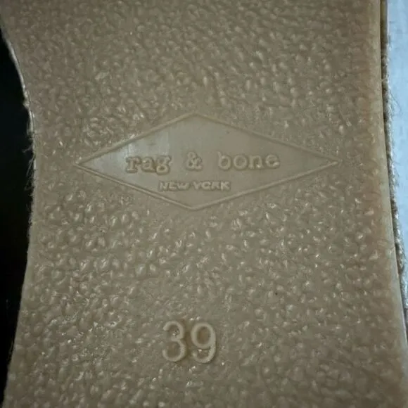 Rag &amp; Bone Black leather Del Rey espadrille NIB 39