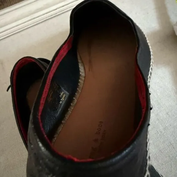 Rag &amp; Bone Black leather Del Rey espadrille NIB 39