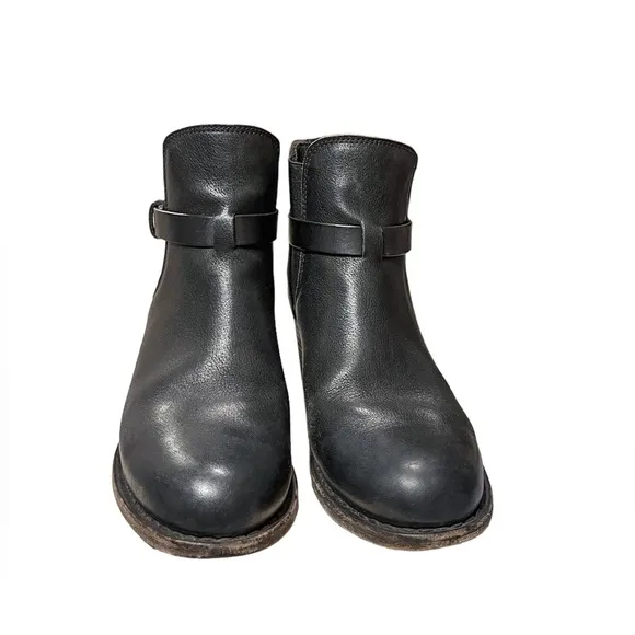Rag &amp; Bone Goodyear Black Leather Durham Chelsea Ankle Booties