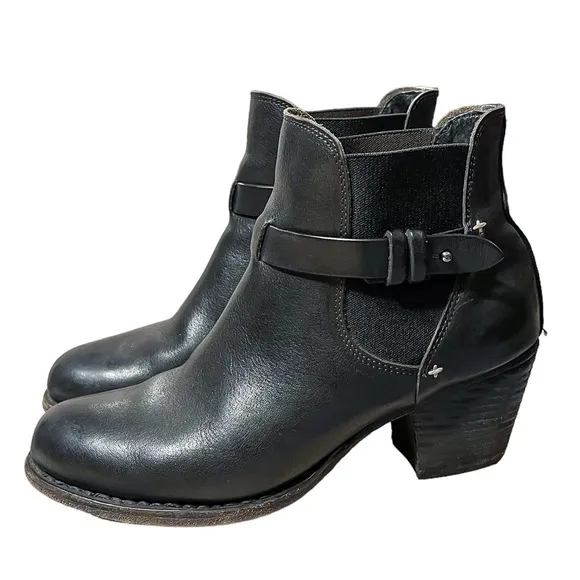 Rag &amp; Bone Goodyear Black Leather Durham Chelsea Ankle Booties