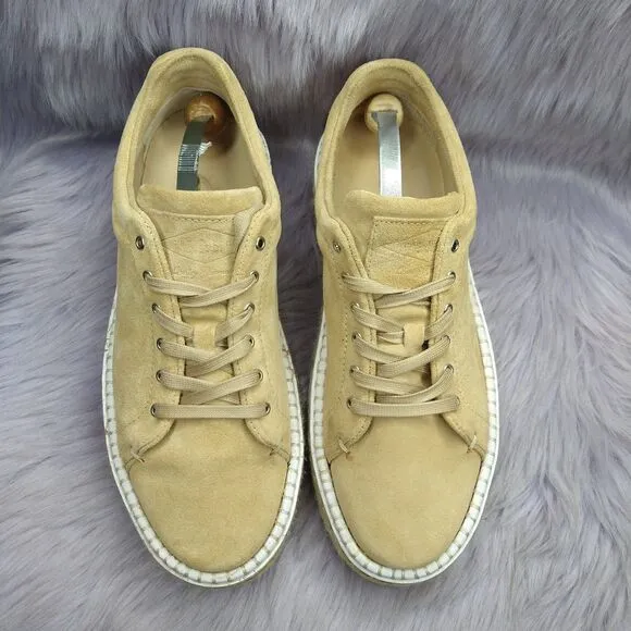 Rag &amp; Bone Kent Espadrille Platform Sneakers Dune Tan Suede Womens Size 37.5 7.5