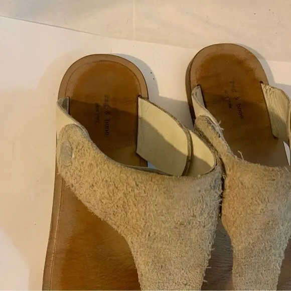 rag &amp; bone  leather thong sandals 36.5 Tan Beige
