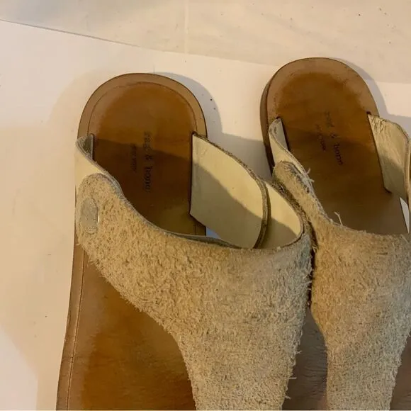 rag &amp; bone  leather thong sandals 36.5 Tan Beige