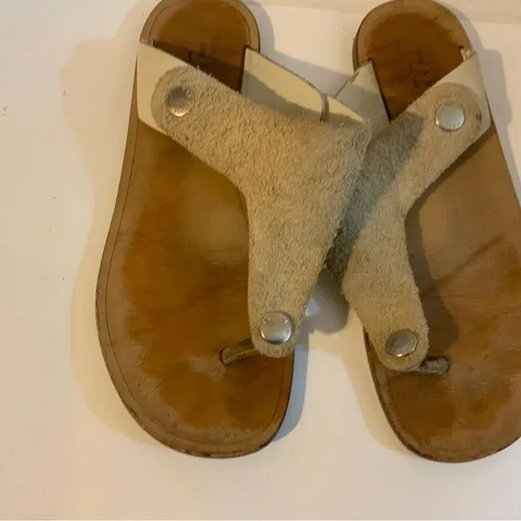 rag &amp; bone  leather thong sandals 36.5 Tan Beige