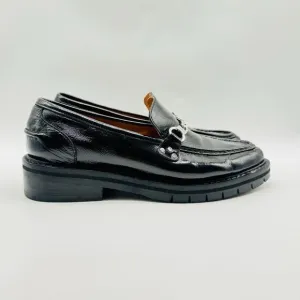 Rag &amp; Bone Shoes Womens 41 US 11 Black Patent Leather Loafers Curtis Lug Sole