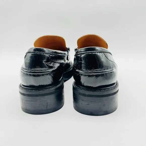 Rag &amp; Bone Shoes Womens 41 US 11 Black Patent Leather Loafers Curtis Lug Sole