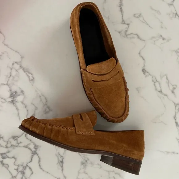 Rag &amp; Bone Sid Loafers – Tobacco Suede – Size 39.5​