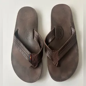 Rainbow Men’s Single Layer Leather Sandals
