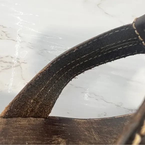 RALPH LAUREN black label thong leather SANDALS