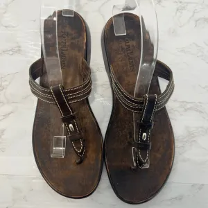 RALPH LAUREN black label thong leather SANDALS