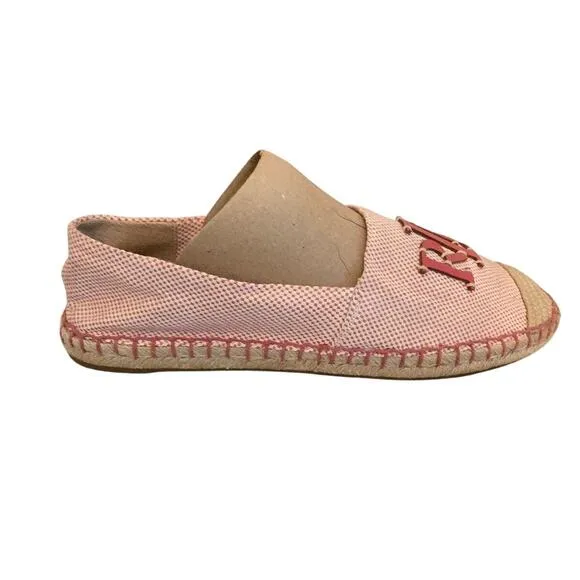 Ralph Lauren Cameron Logo Slip-On Espadrille Flats in Rose Size 7