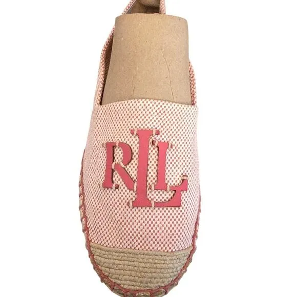 Ralph Lauren Cameron Logo Slip-On Espadrille Flats in Rose Size 7