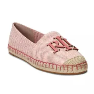 Ralph Lauren Cameron Logo Slip-On Espadrille Flats in Rose Size 7