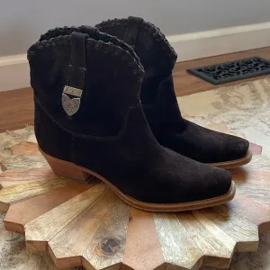 Ralph Lauren Collection Chocolate brown suede ankle boots size 7 1/2