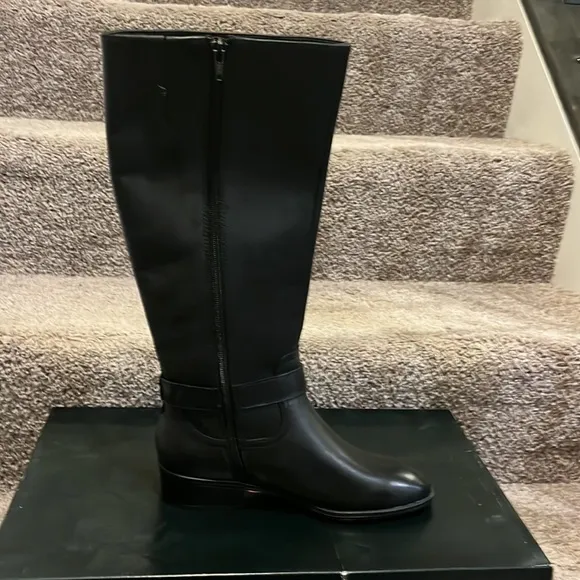 Ralph Lauren Micah Wide Calf boots black Riding women’s 6.5 regular width new