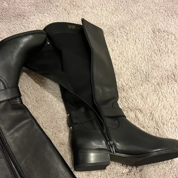 Ralph Lauren Micah Wide Calf boots black Riding women’s 6.5 regular width new