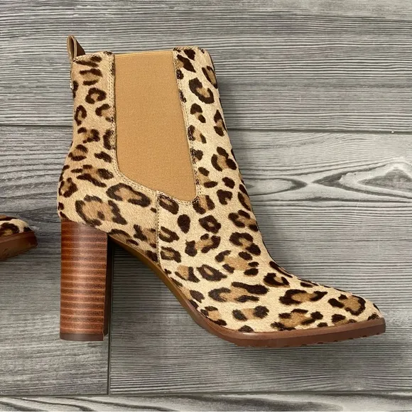 Ralph Lauren Mylah Bootie Calf Hair Cheetah Print Boots