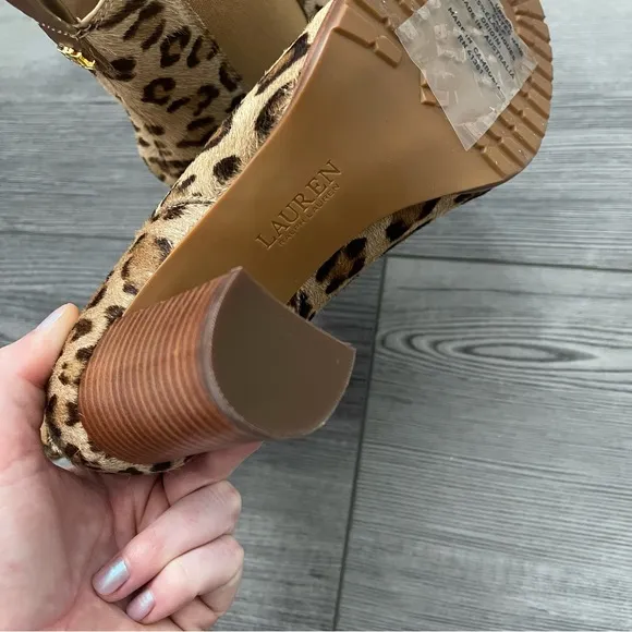 Ralph Lauren Mylah Bootie Calf Hair Cheetah Print Boots
