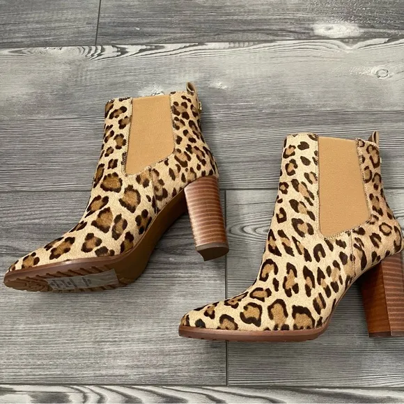 Ralph Lauren Mylah Bootie Calf Hair Cheetah Print Boots