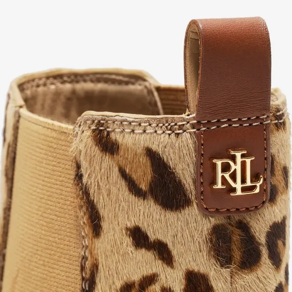 Ralph Lauren Mylah Bootie Calf Hair Cheetah Print Boots