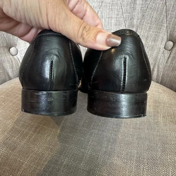 Ralph Lauren Purple Label Leather Loafer Flats Womens Size 7 B Black Old Money