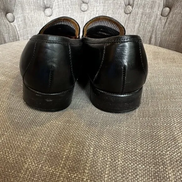 Ralph Lauren Purple Label Leather Loafer Flats Womens Size 7 B Black Old Money