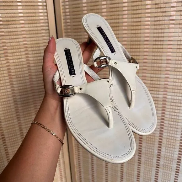 Ralph Lauren thong kitten heels