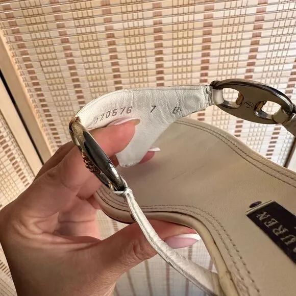 Ralph Lauren thong kitten heels