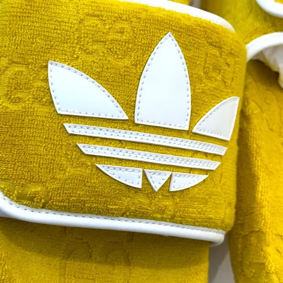 Rare Gucci x Adidas Men's GG Platform Sandal &quot;YELLOW&quot; Cotton Sponge Si…