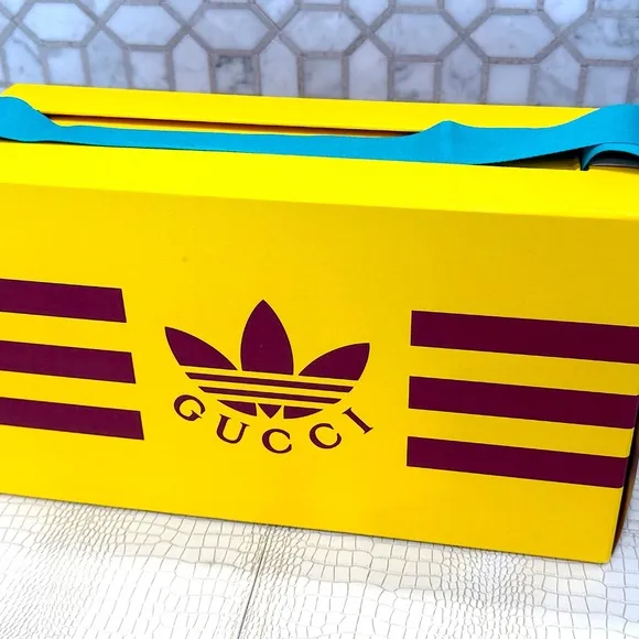 Rare Gucci x Adidas Men's GG Platform Sandal &quot;YELLOW&quot; Cotton Sponge Si…