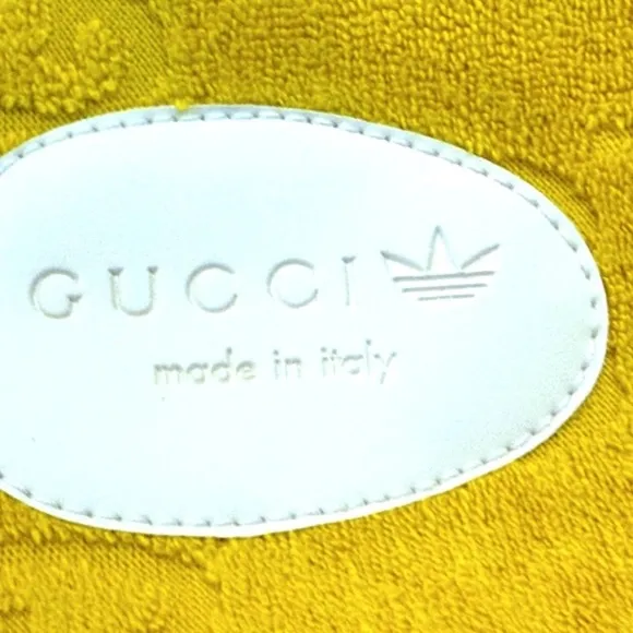 Rare Gucci x Adidas Men's GG Platform Sandal &quot;YELLOW&quot; Cotton Sponge Si…