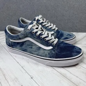 RARE VANS Acid Washed Denim Blue White Sneakers Men's Size 12 Sneakers Tie Dye