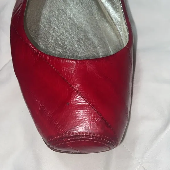 RARE Vintage Dolce &amp; Gabbana red eel skin ballet flats