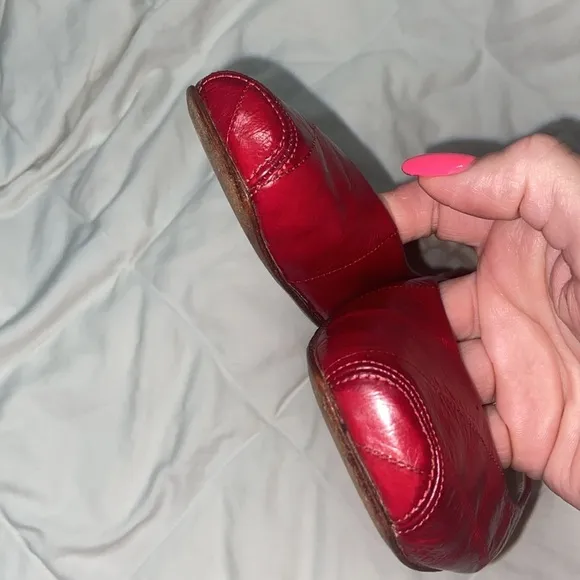 RARE Vintage Dolce &amp; Gabbana red eel skin ballet flats