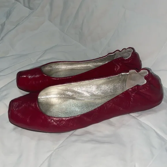 RARE Vintage Dolce &amp; Gabbana red eel skin ballet flats