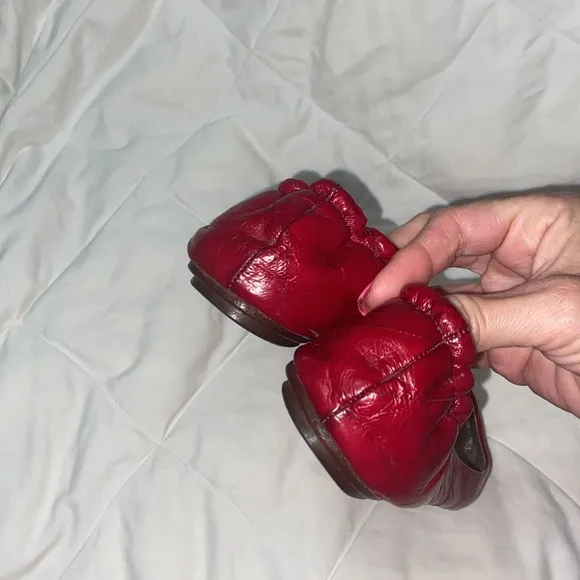 RARE Vintage Dolce &amp; Gabbana red eel skin ballet flats