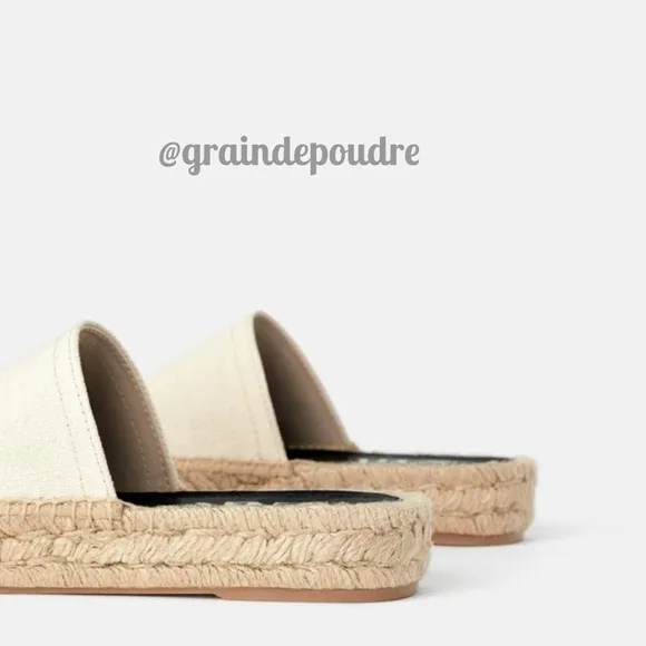 Rare! Zara Faux Vegan Leather Black &amp; White Espadrilles 38 7.5