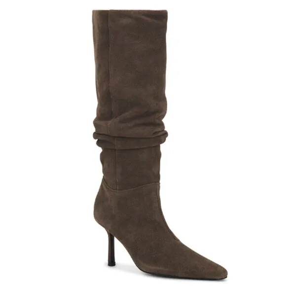 RAYE Dani Extended Calf Boot in Dark Chocolate Brown Excellent Condition 9