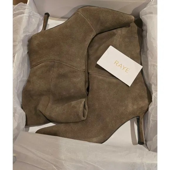 RAYE Dani Extended Calf Boot in Dark Chocolate Brown Excellent Condition 9