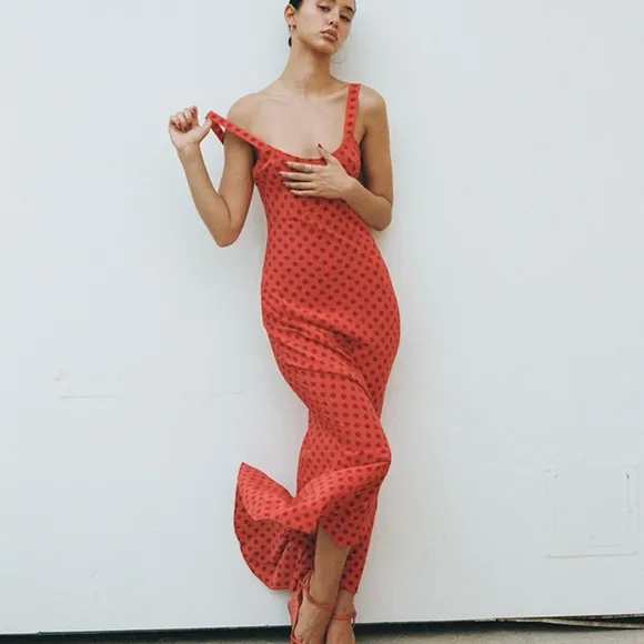 Realisation Par The Allegra in Aura Red Polka Dot Maxi Dress