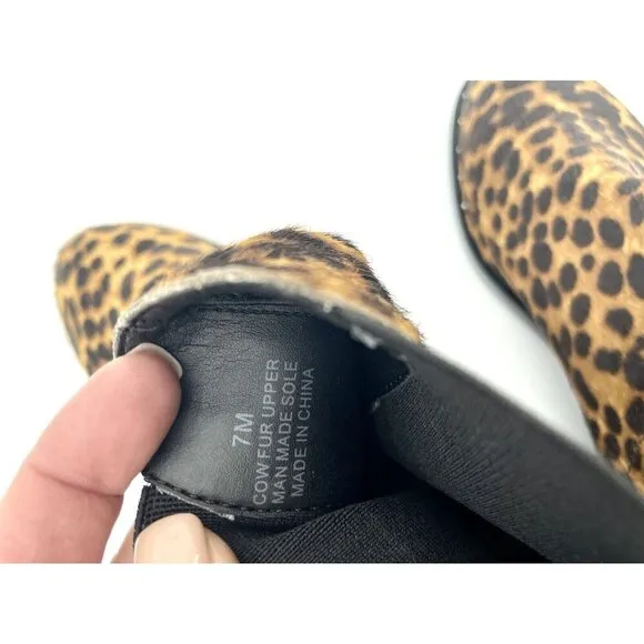 Rebecca Minkoff Boots Leopard Chelsea Calf Fur Studded Ankle SZ 7 New