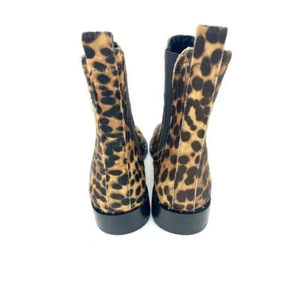 Rebecca Minkoff Boots Sabeen Leopard Chelsea Fur Studded Ankle  SZ 6.5 New